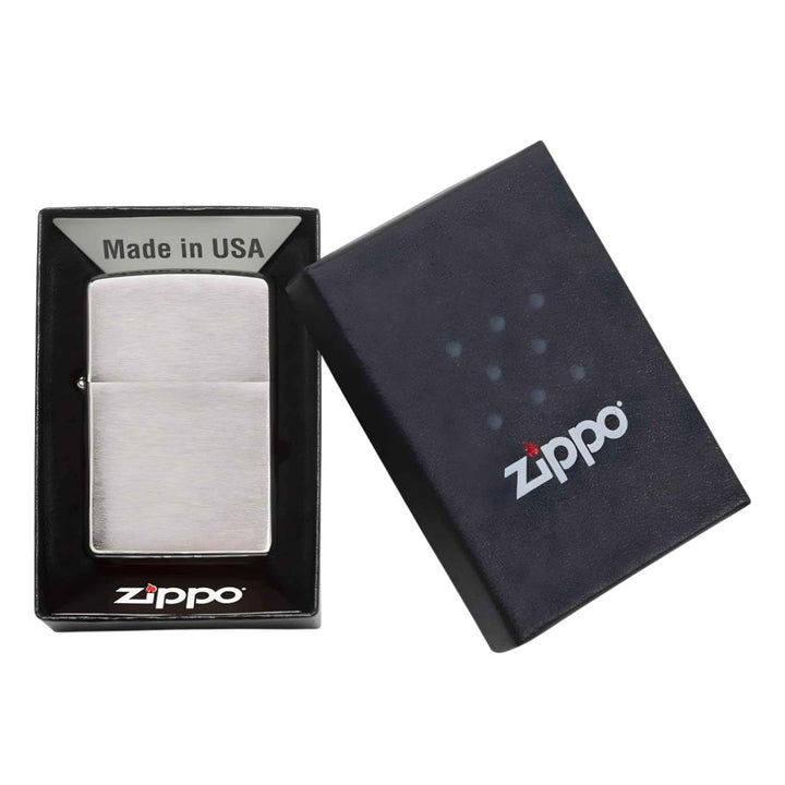 Zippo Lighter showcasing packaging displayed on a white background - Up N Smoke