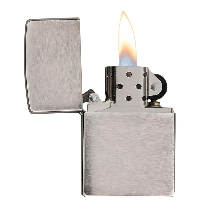 Zippo Lighter showcasing flame displayed on a white background - Up N Smoke