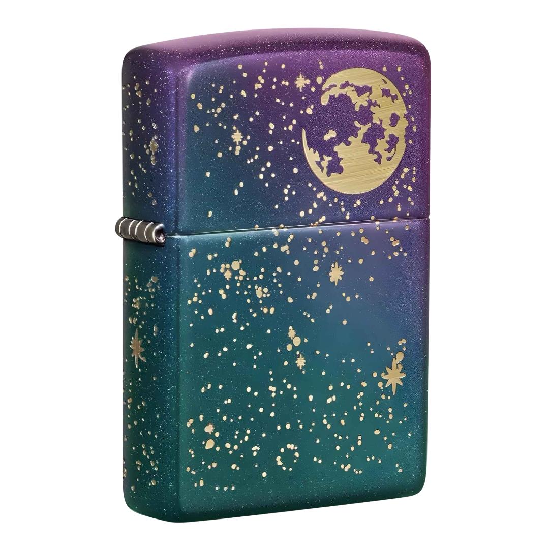 Zippo Lighter Starry Sky design displayed on a white background - Up N Smoke
