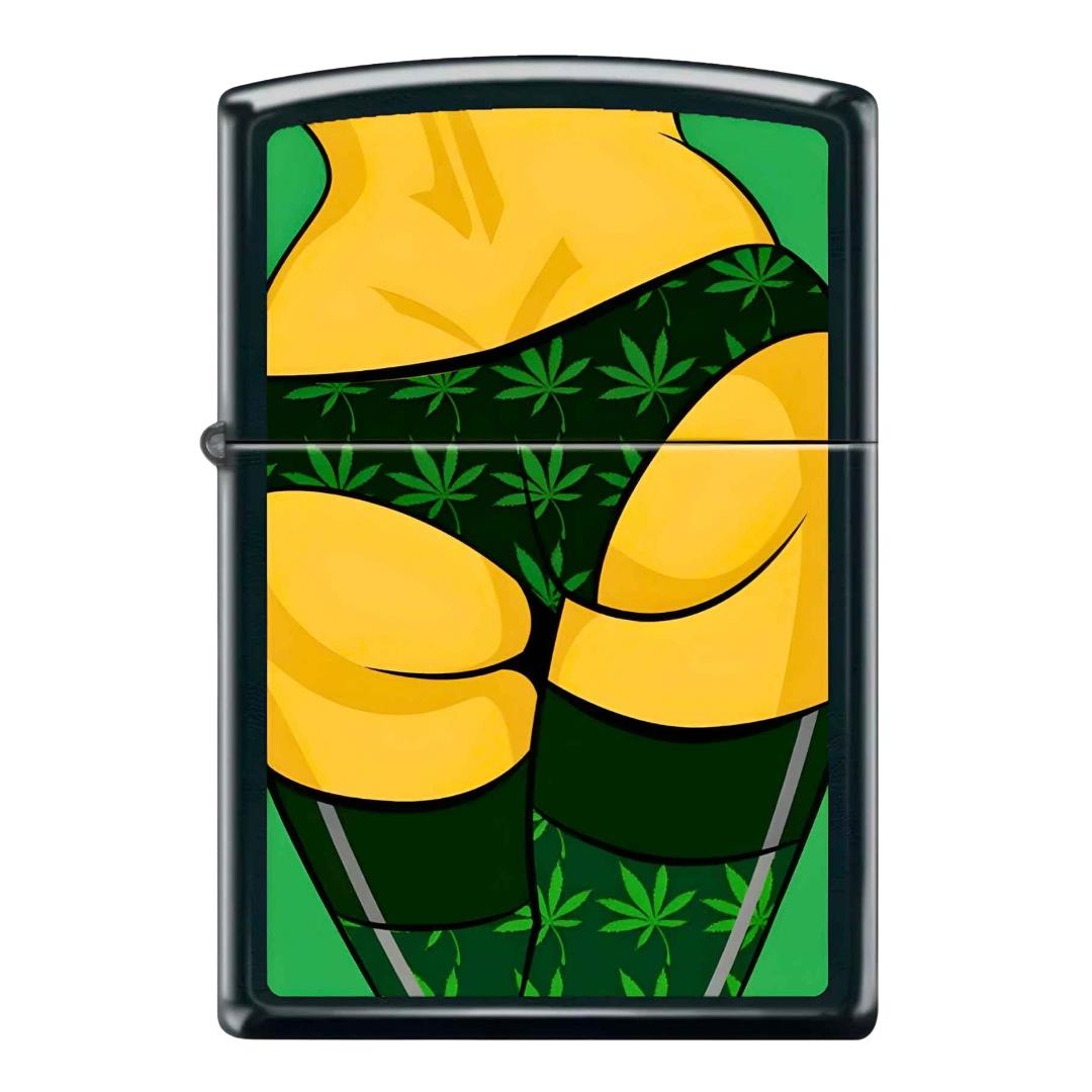 Zippo Lighter Weed Bum design displayed on a white background - Up N Smoke