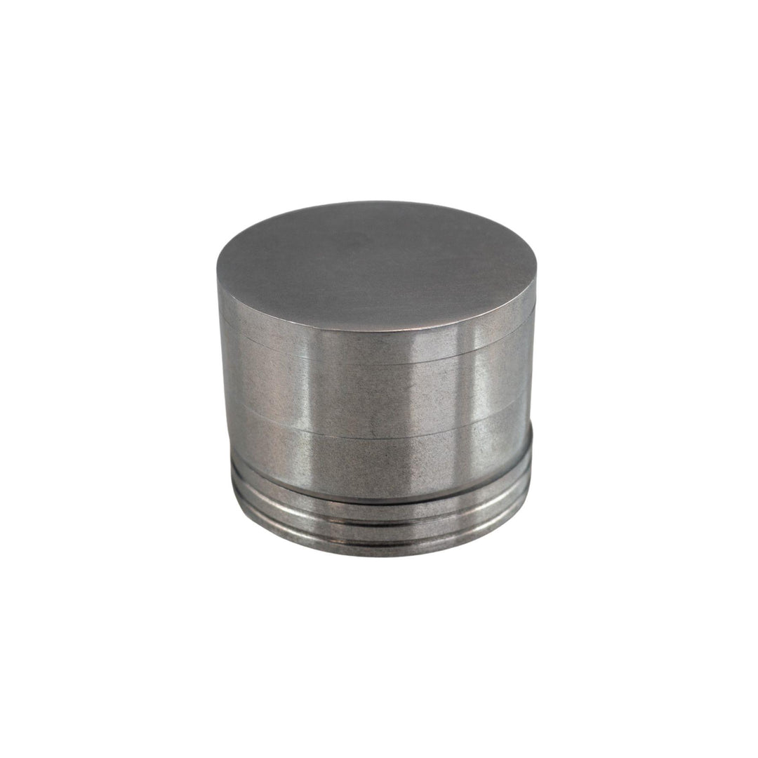 "A 1.5'' aluminum herb grinder in silver. This grinder has four pieces and is available in four sizes," - Up N Smoke.