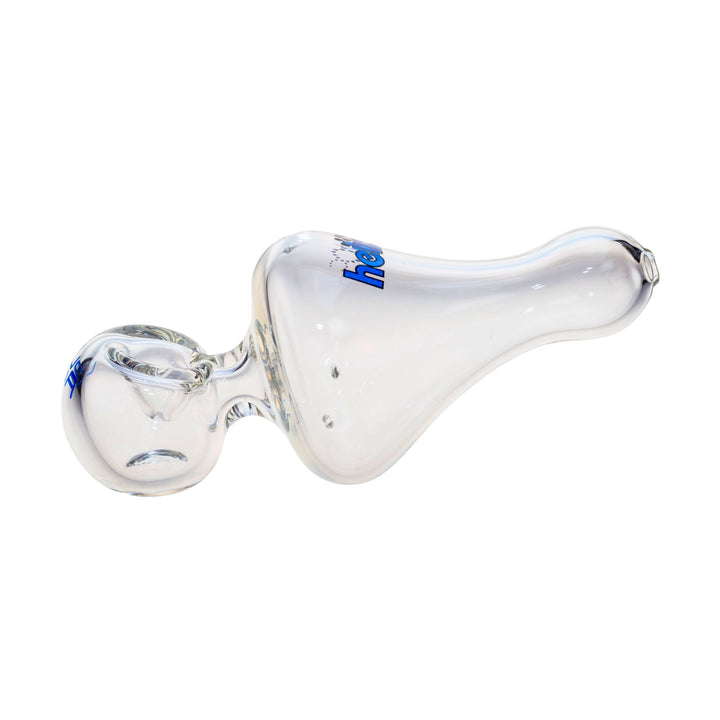 Side left view of a Helix hand pipe. Each piece creates a 'tornado effect' within the main chamber. This help cool smoke for smoother and bigger hits. - Up N Smoke.