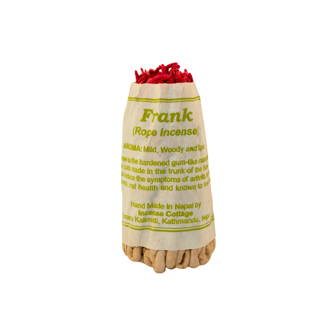 "Single bundle of Frankincense Rope Incense on a white background," - Up N Smoke.