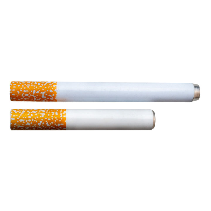 "Two Metal Cigarette Bats in the sizes 2.25'' and 3'' on a white background," - Up N Smoke.