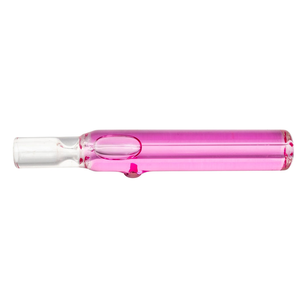 "Pink Glycerin Pulsar Taster Chillum on a white background," - Up N Smoke.