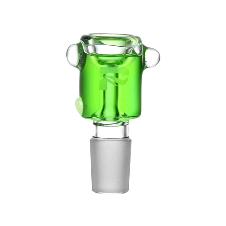 "A green Glycerin Pulsar Herb Slide on a white background," - Up N Smoke.