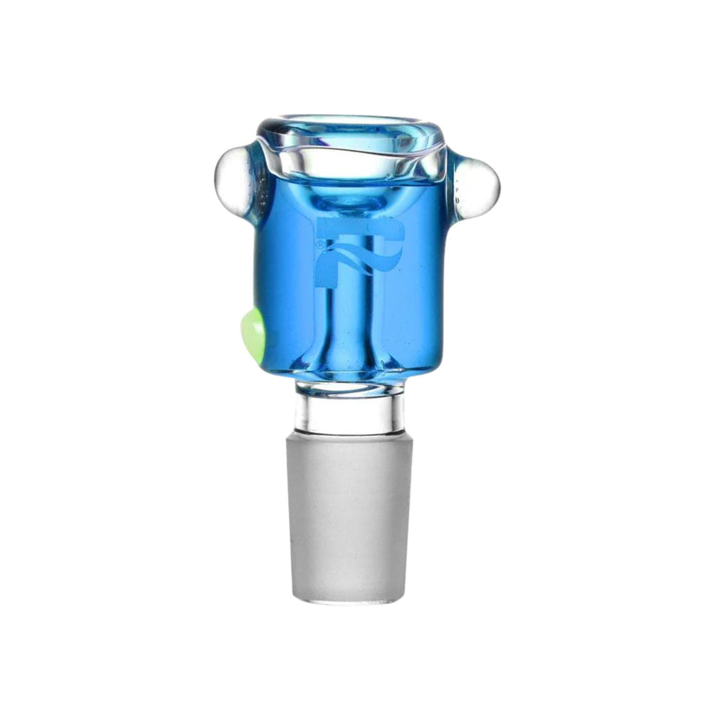 "Blue Pulsar Glycerin Herb Slide on a white background. This item can be frozen for cooler sessions," - Up N Smoke.