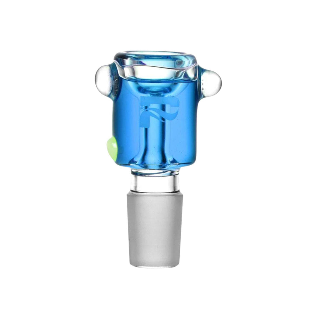 "Blue Pulsar Glycerin Herb Slide on a white background. This item can be frozen for cooler sessions," - Up N Smoke.