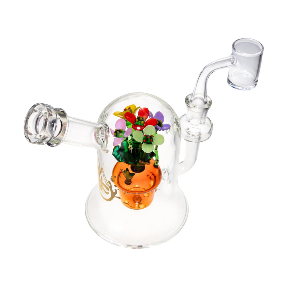 "Studio photograph of the Pulsar Summer Flowers Dab Rig." - Up N Smoke.