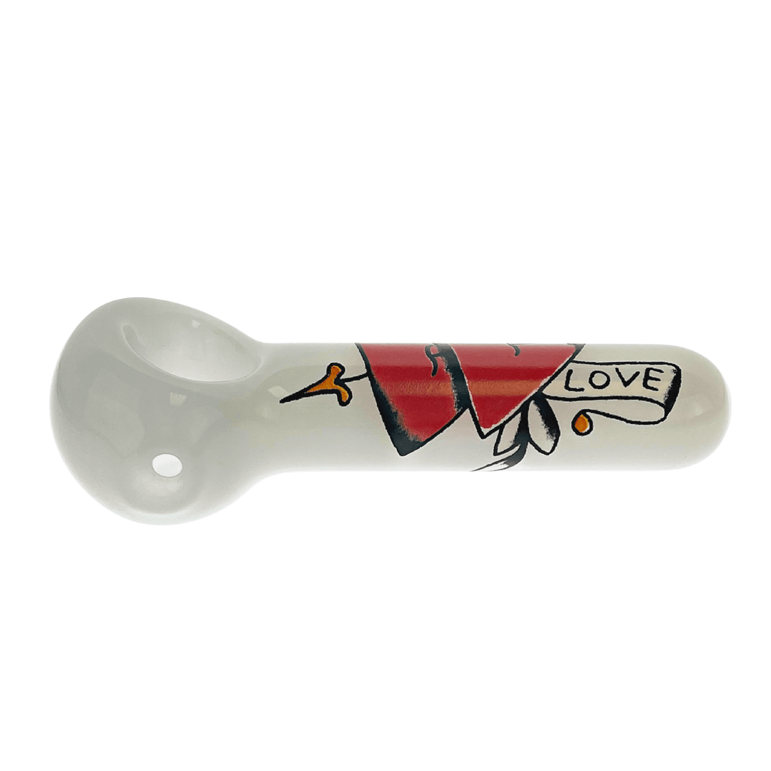 JF White Pipe with Art-Work - Up N Smoke