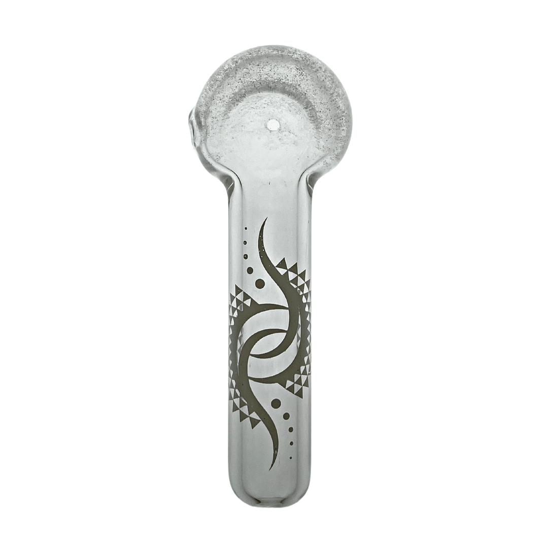 JF SH01 White Tribal Design Pipe - Up N Smoke