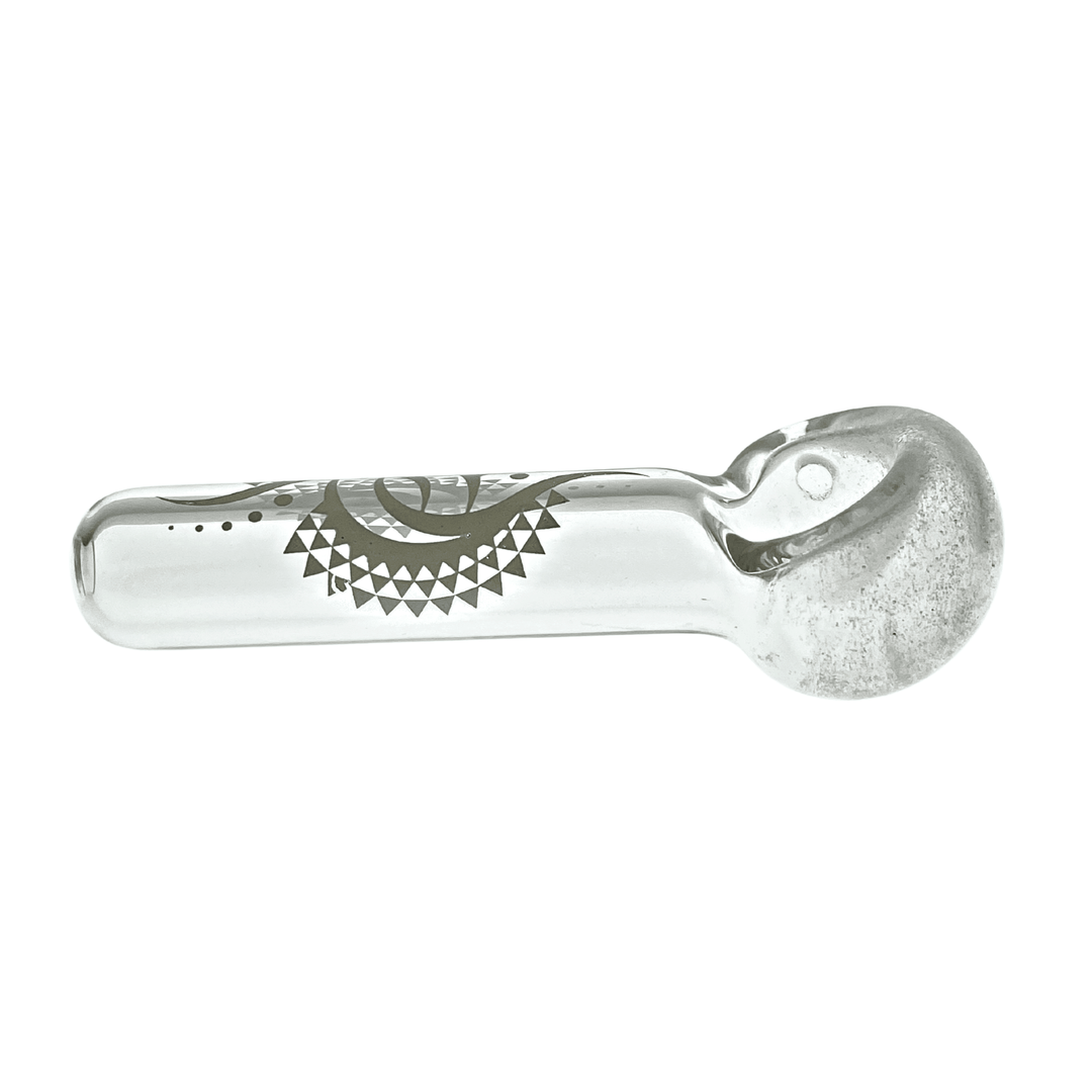 JF SH01 White Tribal Design Pipe - Up N Smoke