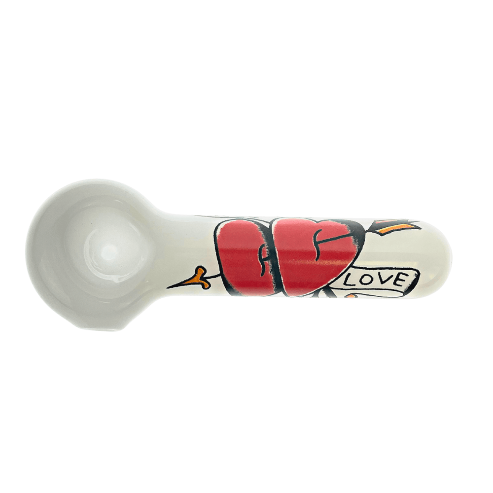 JF White Pipe with Art-Work - Up N Smoke